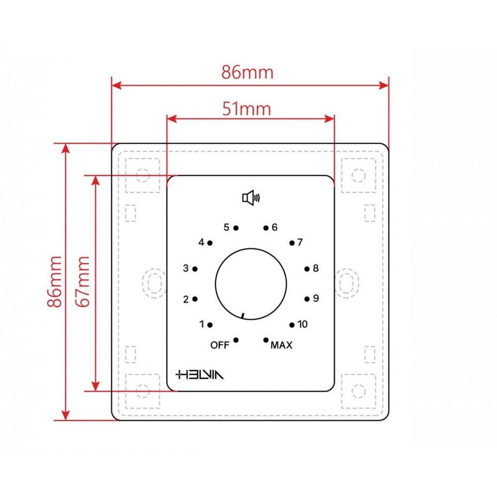 WALL VOLUME CONTROLLER HELVIA MURA 230 30W 11POS
