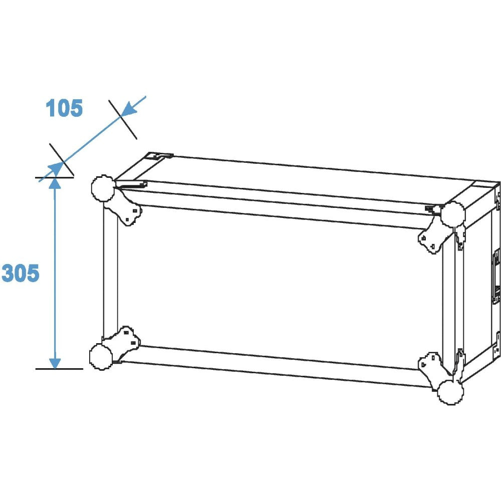 ROADINGER PR-2ST Flightcase para 6 unidades de rack, profundidad 57cm