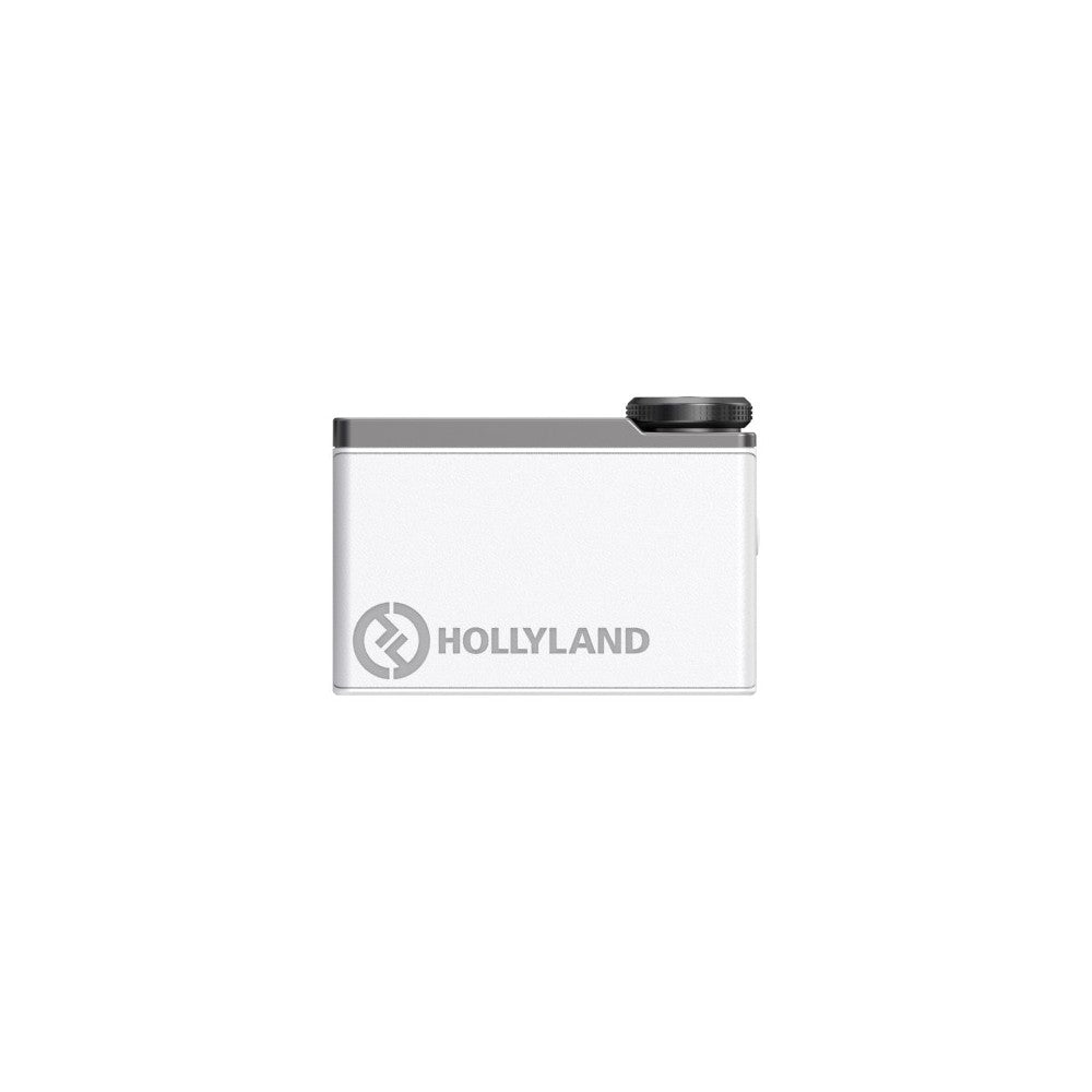 Sistema de micrófono lavalier inalámbrico todo en uno Hollyland 1 RX + 2 TX + 1 estuche de carga - Blanco