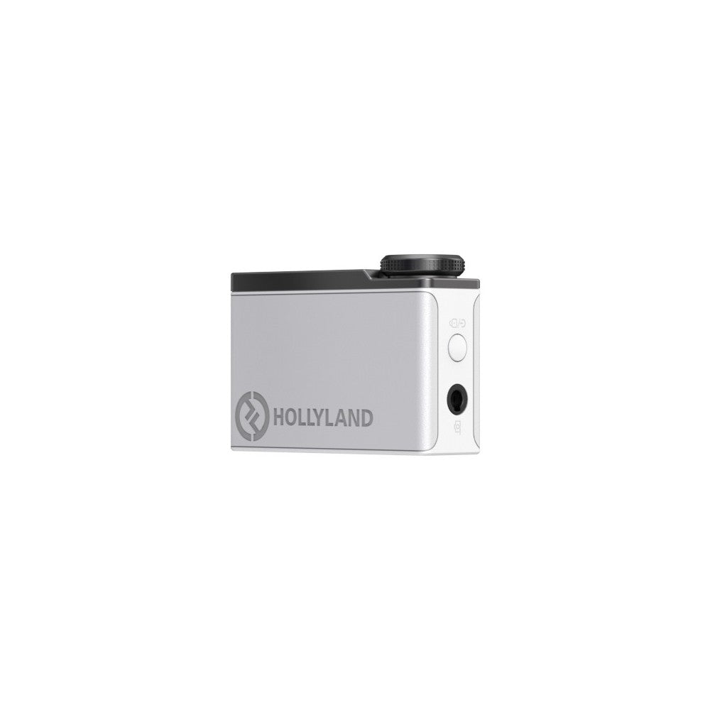 Sistema de micrófono lavalier inalámbrico todo en uno Hollyland 1 RX + 2 TX + 1 estuche de carga - Blanco