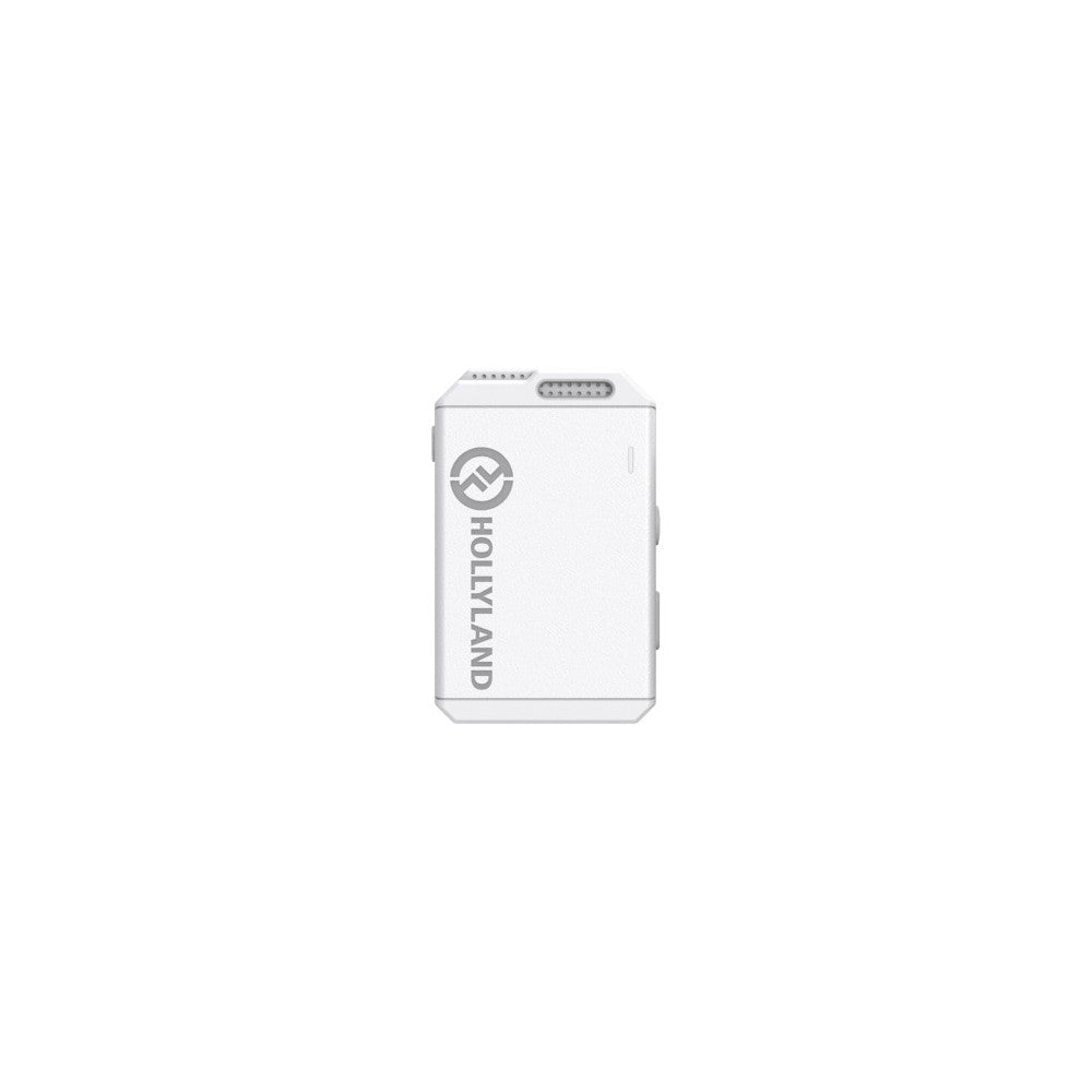 Sistema de micrófono lavalier inalámbrico todo en uno Hollyland 1 RX + 2 TX + 1 estuche de carga - Blanco