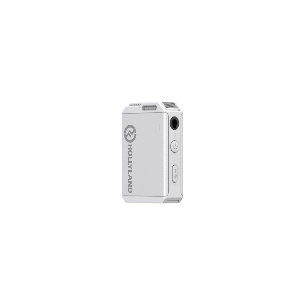 Sistema de micrófono lavalier inalámbrico todo en uno Hollyland 1 RX + 2 TX + 1 estuche de carga - Blanco