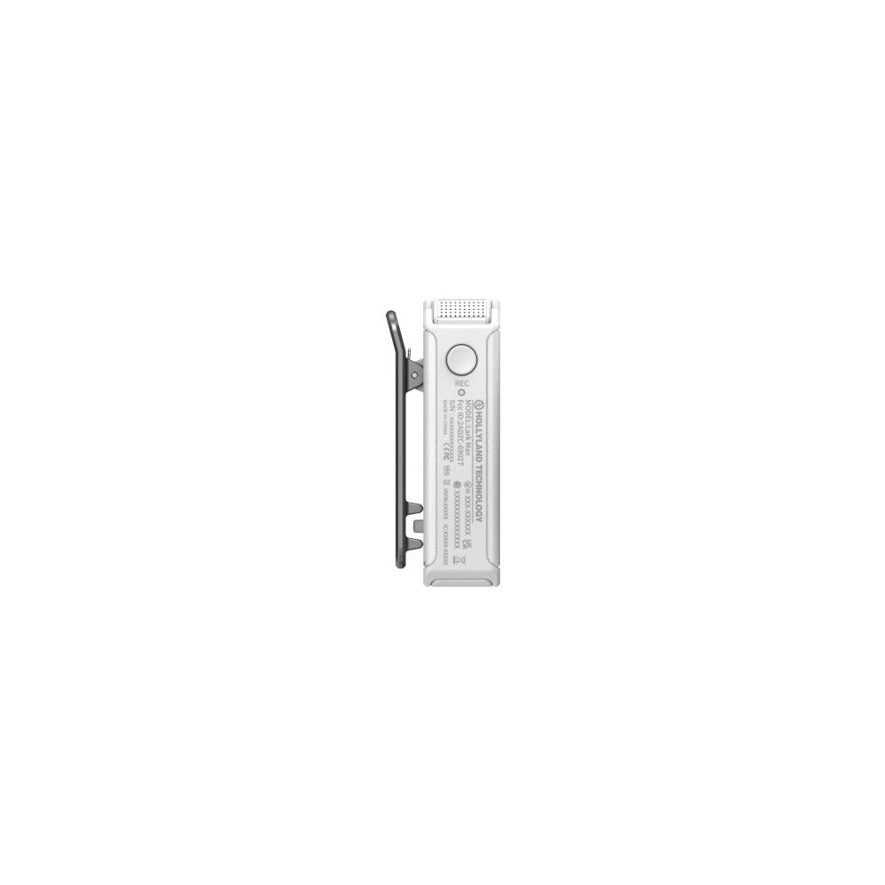 Sistema de micrófono lavalier inalámbrico todo en uno Hollyland 1 RX + 2 TX + 1 estuche de carga - Blanco