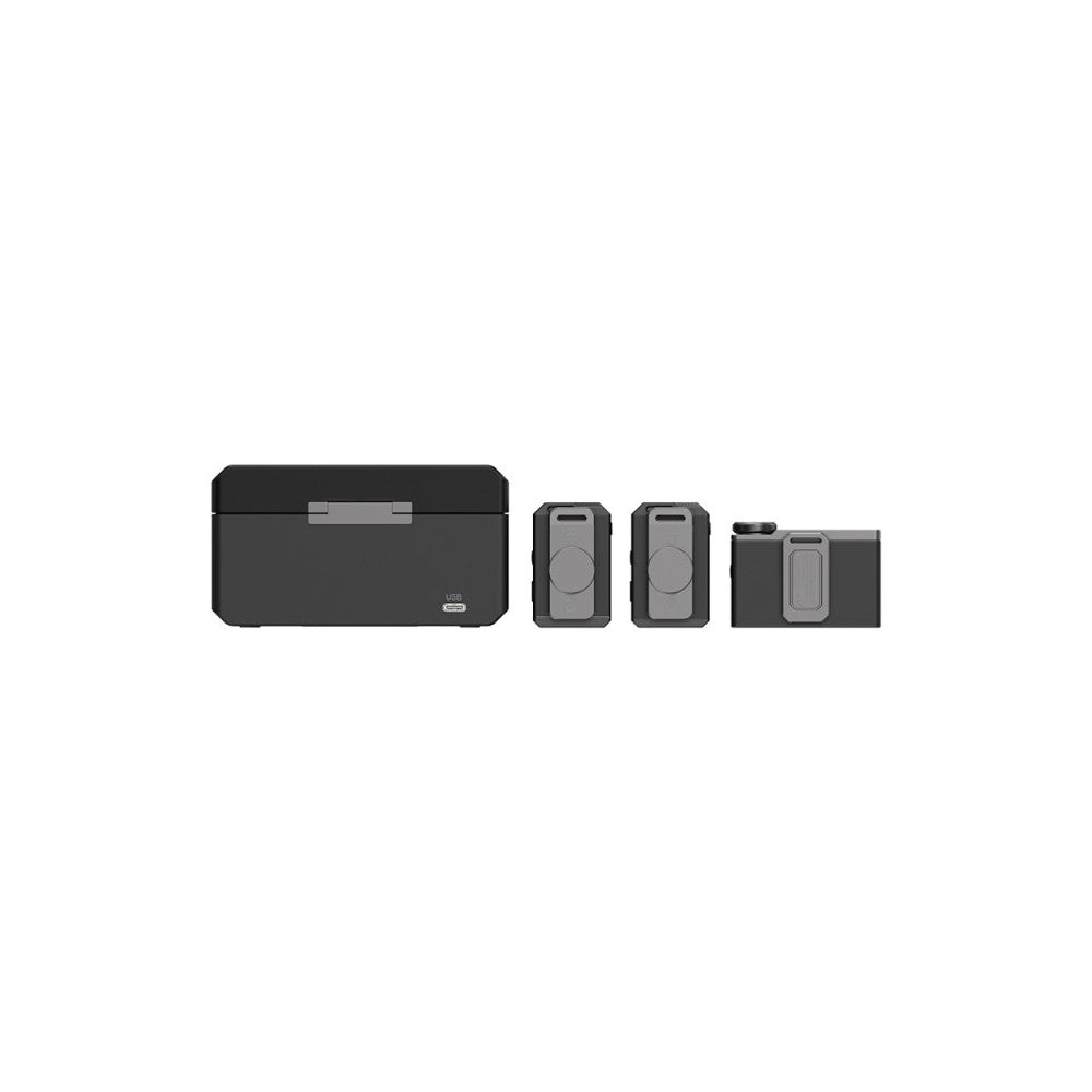 Hollyland All-in One Wireless Lavalier Microphone System 1 RX + 2 TX  + 1 Charging case - Black