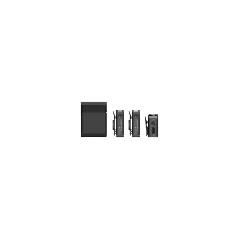 Hollyland All-in One Wireless Lavalier Microphone System 1 RX + 2 TX  + 1 Charging case - Black