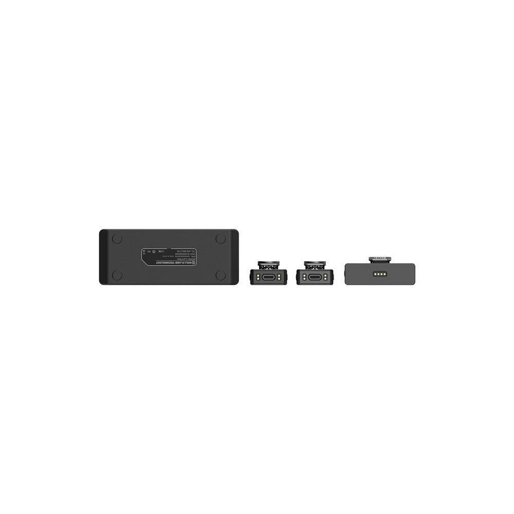 Hollyland All-in One Wireless Lavalier Microphone System 1 RX + 2 TX  + 1 Charging case - Black
