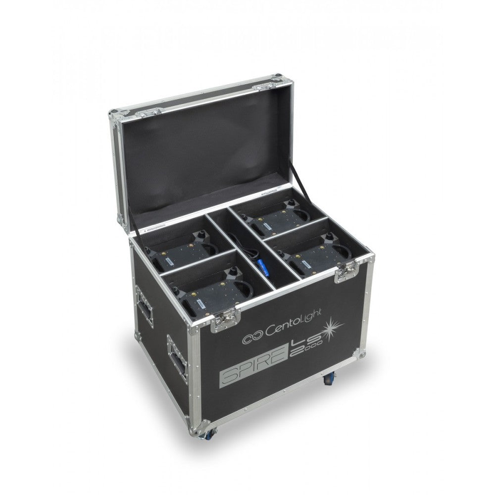 CENTOLIGHT SET 4 TESTE MOBILI BEAM LASER SPIRE LS2000 CON FLIGHT CASE