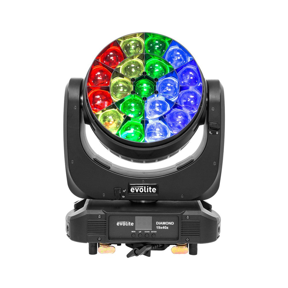 Evolite Wash moving head with zoom and multibeam effect QUAD RGBW LED 19 x 40 W