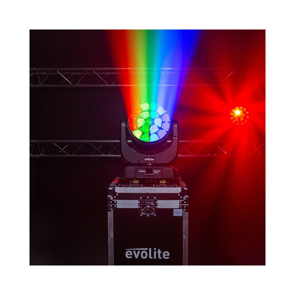 Evolite Wash moving head with zoom and multibeam effect QUAD RGBW LED 19 x 40 W