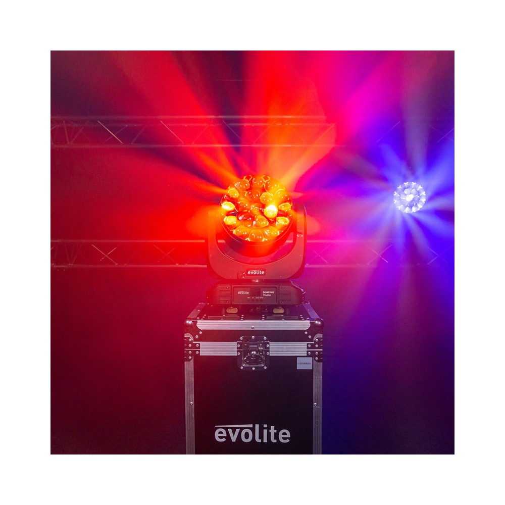 Evolite Wash moving head with zoom and multibeam effect QUAD RGBW LED 19 x 40 W