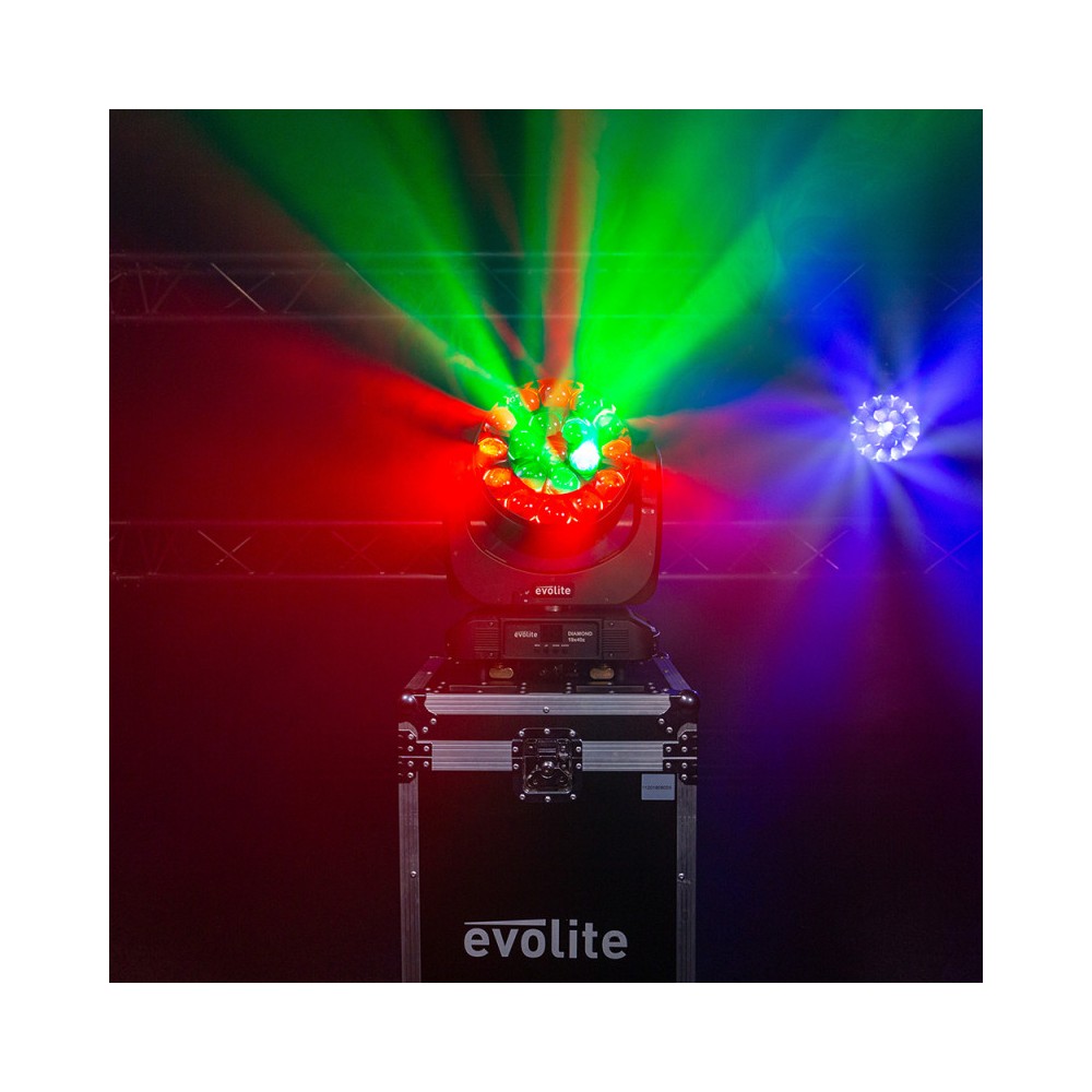 Evolite Wash moving head with zoom and multibeam effect QUAD RGBW LED 19 x 40 W