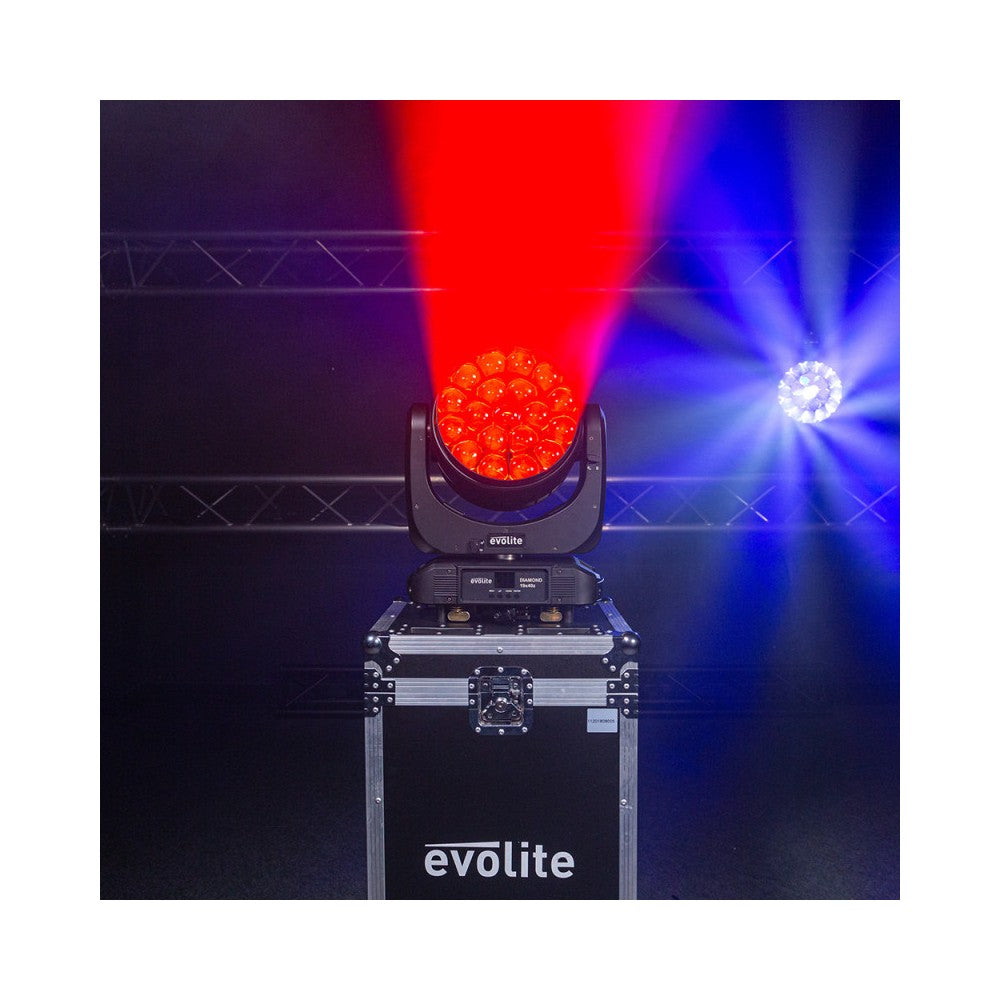 Evolite Wash moving head with zoom and multibeam effect QUAD RGBW LED 19 x 40 W