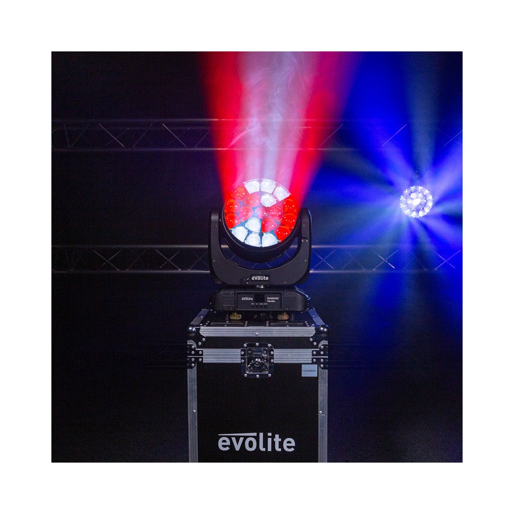 Evolite Wash moving head with zoom and multibeam effect QUAD RGBW LED 19 x 40 W