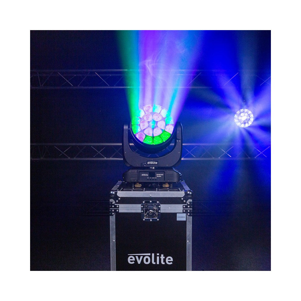 Evolite Wash moving head with zoom and multibeam effect QUAD RGBW LED 19 x 40 W