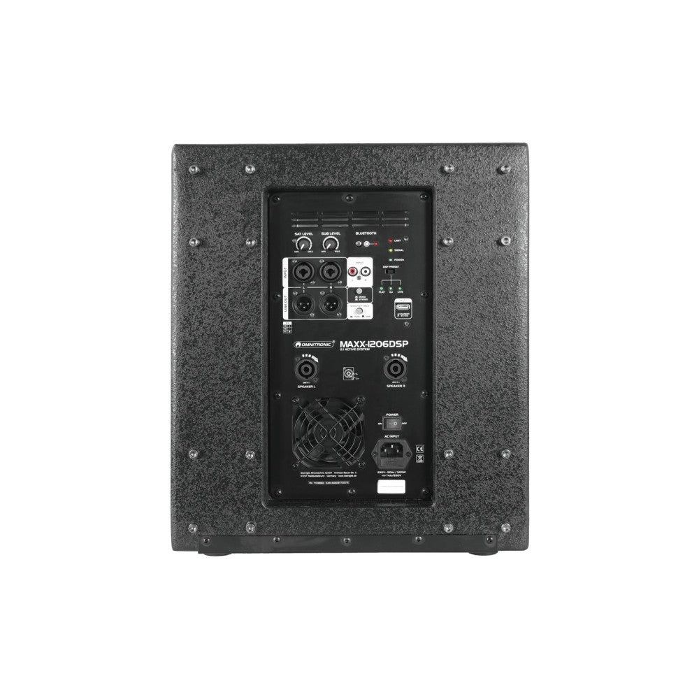OMNITRONIC MAXX-1206DSP impianto audio completo 2.1 Nero
