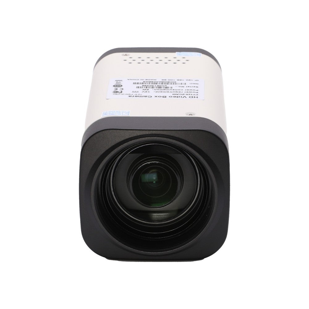 Cámara estática PTZOptics con zoom óptico 12x, FHD, 30 fps, HFOV 72.5°, HD-SDI | IP, PoE, blanco