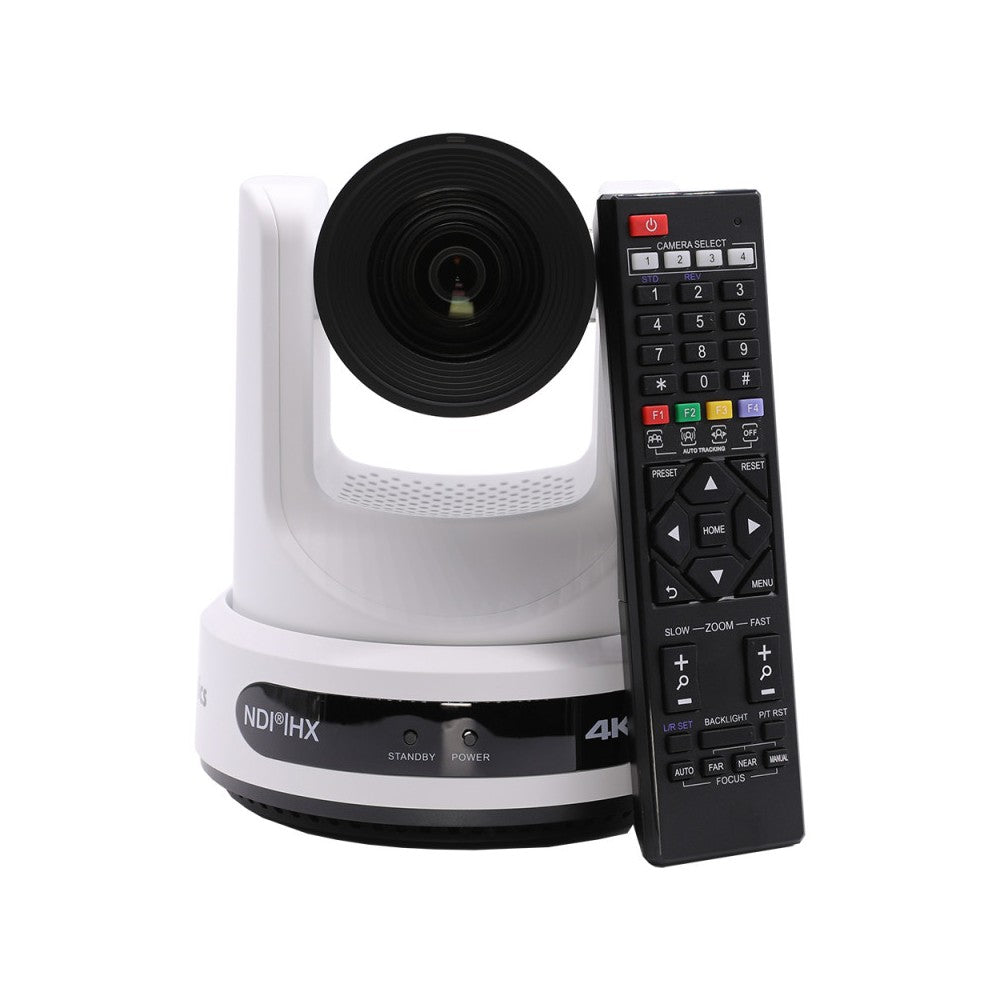 Cámara PTZ PTZOptics 4K UHD, zoom óptico 20x con función de seguimiento automático, admite vídeo IP simultáneo (NDI|HX3, SRT, RTMPS, R