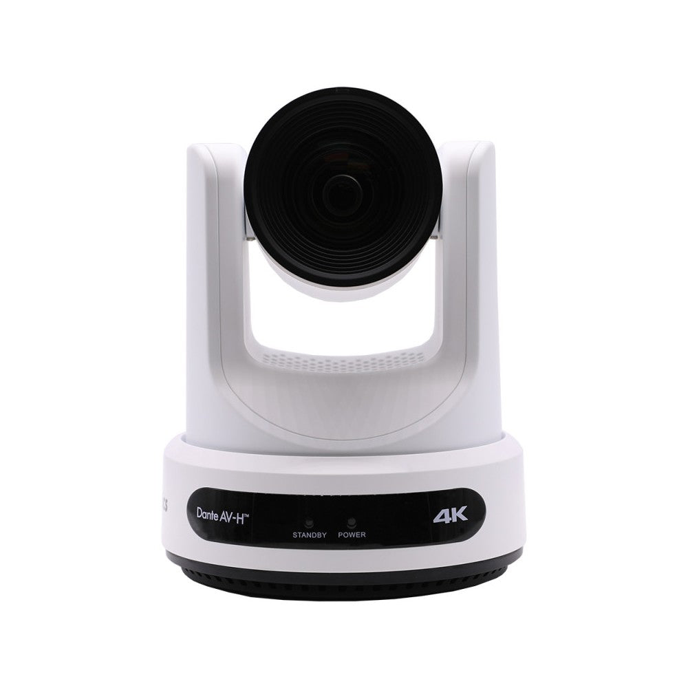 PTZOptics 4K UHD PTZ camera, 20x optical zoom with auto-traking function, supports simultaneous IP Video (DANTE AV-H, SRT, RTMPS