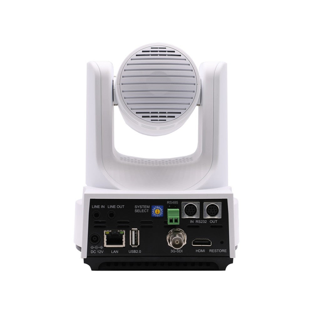 PTZOptics 4K UHD PTZ camera, 20x optical zoom with auto-traking function, supports simultaneous IP Video (DANTE AV-H, SRT, RTMPS