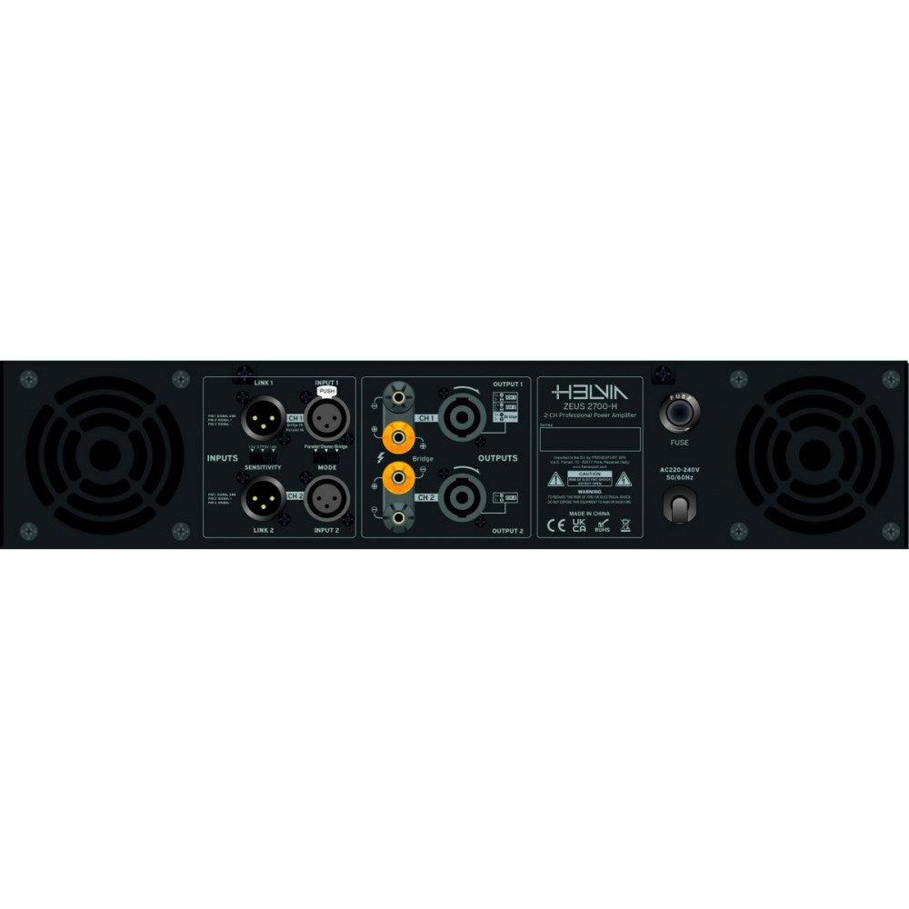 HELVIA ZEUS 2700-H AMPLIFICATORE DI POTENZA 2X1000W 8OHM