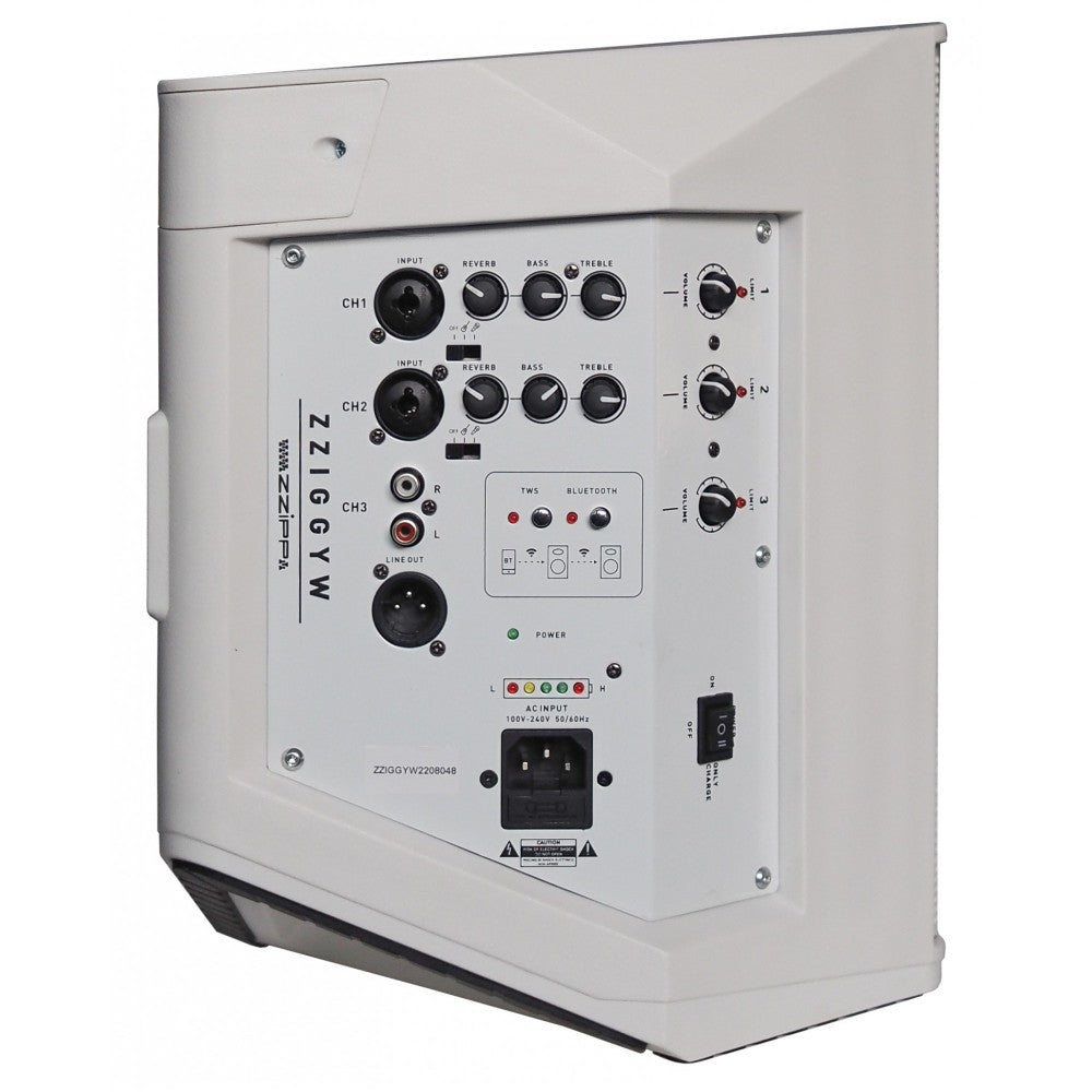 ZZIPP ZZIGGYW - CASSA AMPLIFICATA BIANCA A BATTERIA DA 6.5" 120W