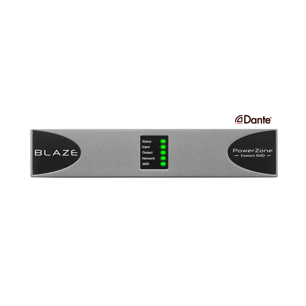 BLAZE POWERZONE CONNECT 504 AMPLIFICATORE 4 CANALI DA 500W COMPATIBILE CON DANTE