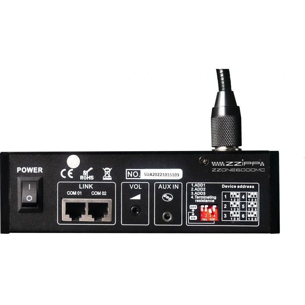ZZIPP ZZONE6000MC Microfono paging per zzone6xxpa a 6 zone