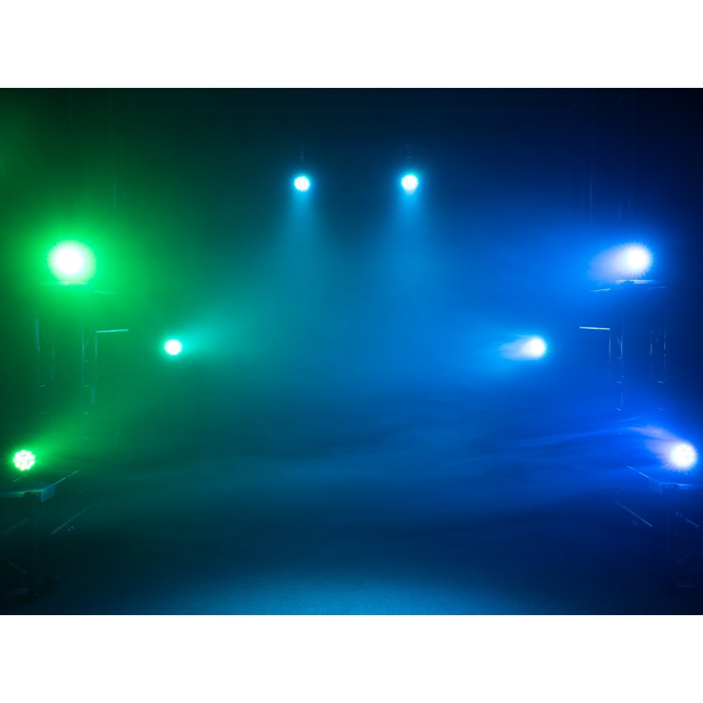 EUROLITE Set 4 focos LED PARty Spot Silencioso RGB/WW con funda de transporte