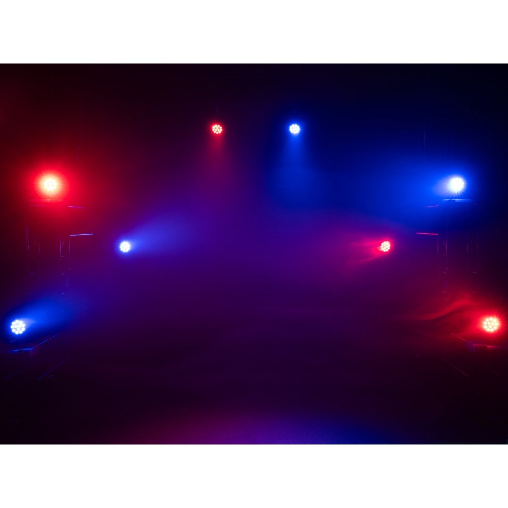 EUROLITE Set 4 focos LED PARty Spot Silencioso RGB/WW con funda de transporte