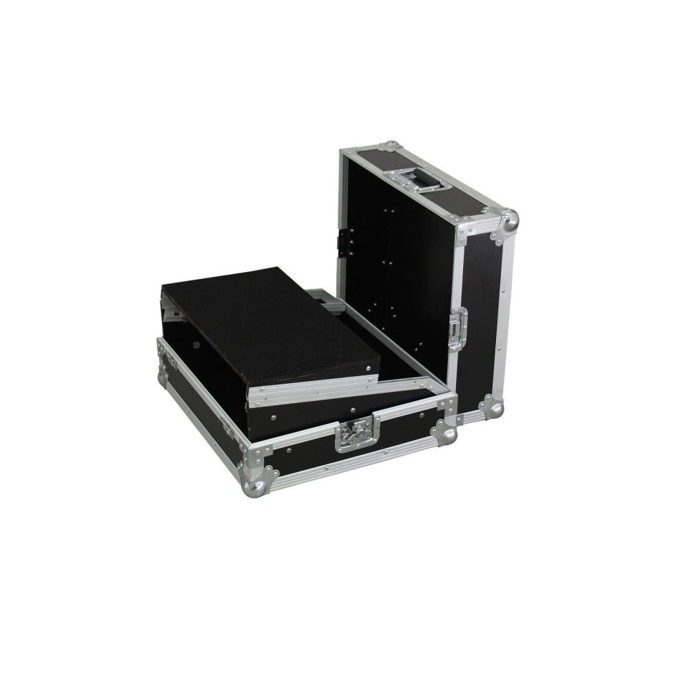 ROADINGER Pro LS-19 Flight case per mixer 19" da 10U con ripiano per Laptop