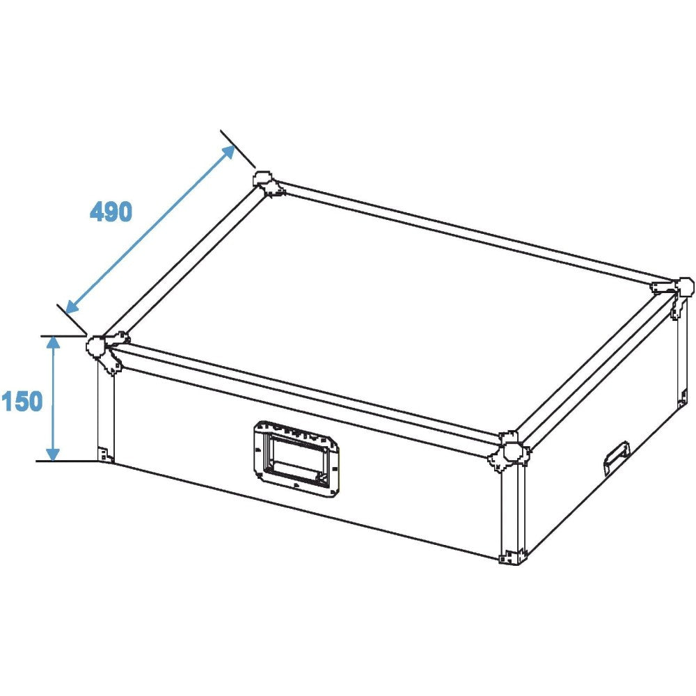 ROADINGER Pro LS-19 Flight case per mixer 19" da 10U con ripiano per Laptop
