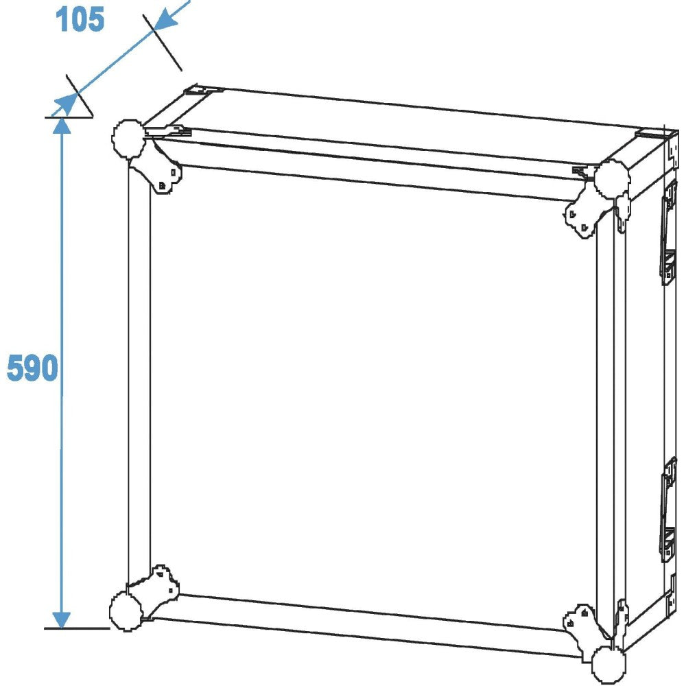 Flight case rack ROADINGER PR-2ST de 12U con 57 cm de profundidad