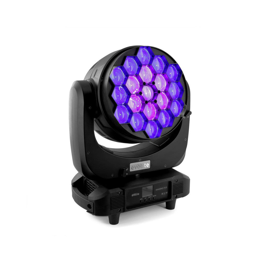 Cabezas móviles Wash Evolite con zoom y 19 LED QUAD RGBW de 40 W