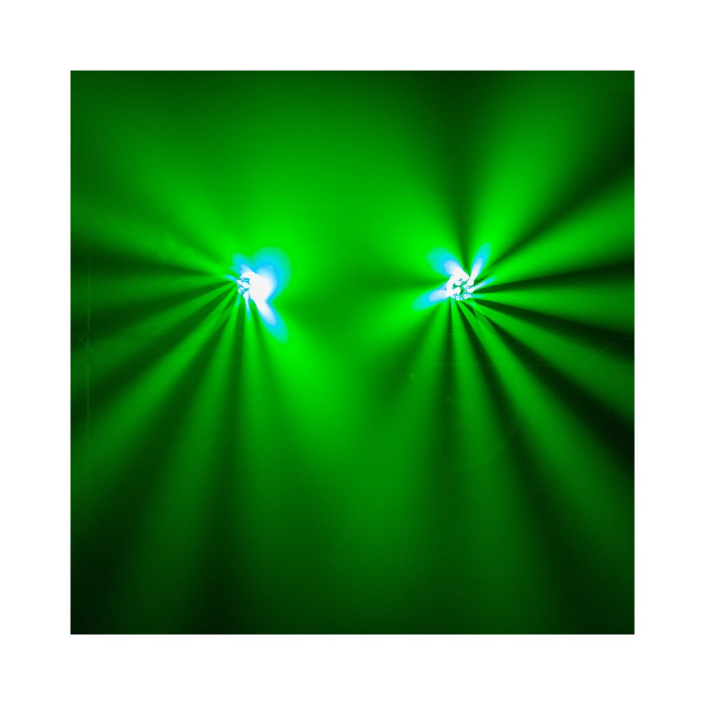 Evolite Pair of 12 x 40 W professional wash moving heads with zoom and Bee rotary effect, delivered in a transport flight case