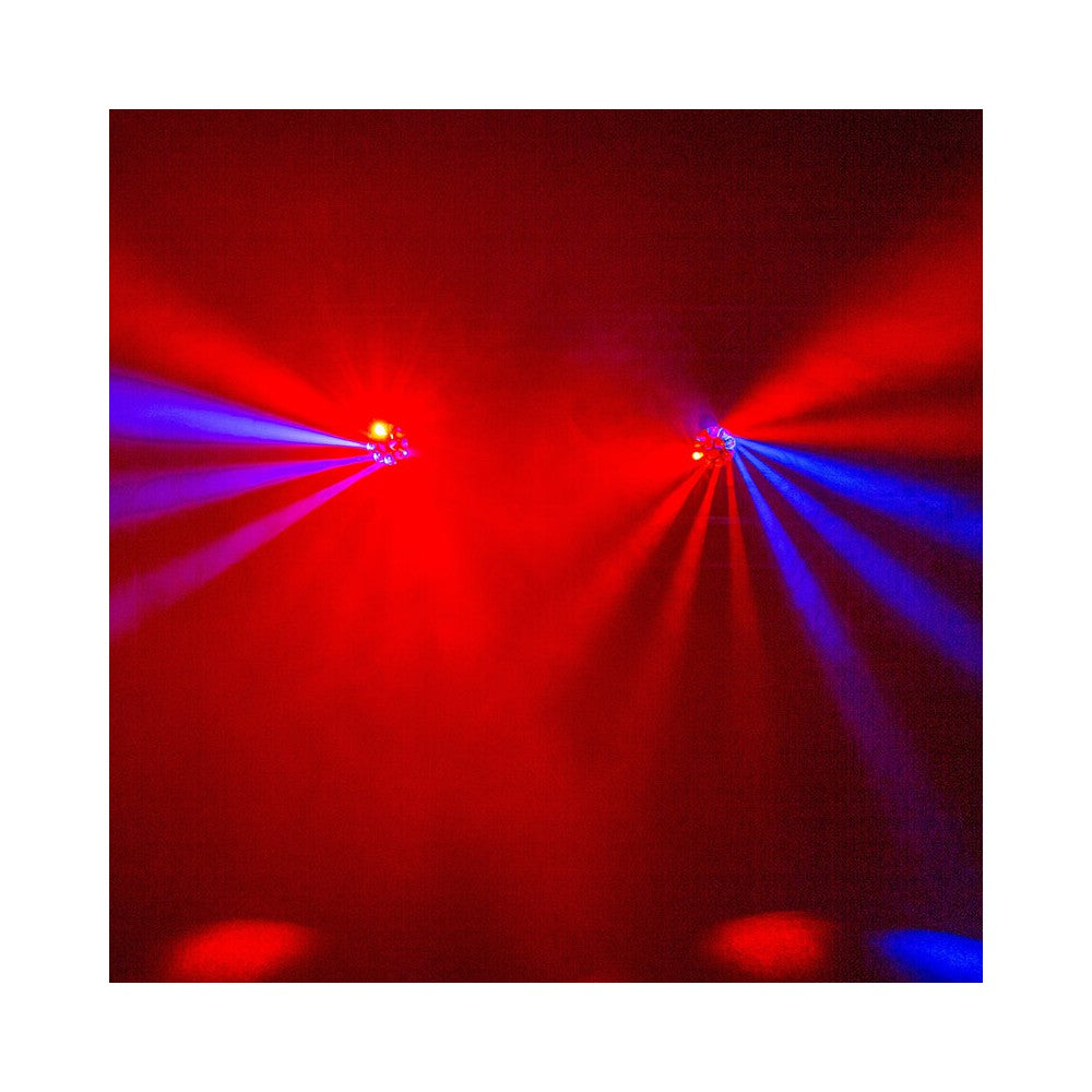 Evolite Pair of 12 x 40 W professional wash moving heads with zoom and Bee rotary effect, delivered in a transport flight case