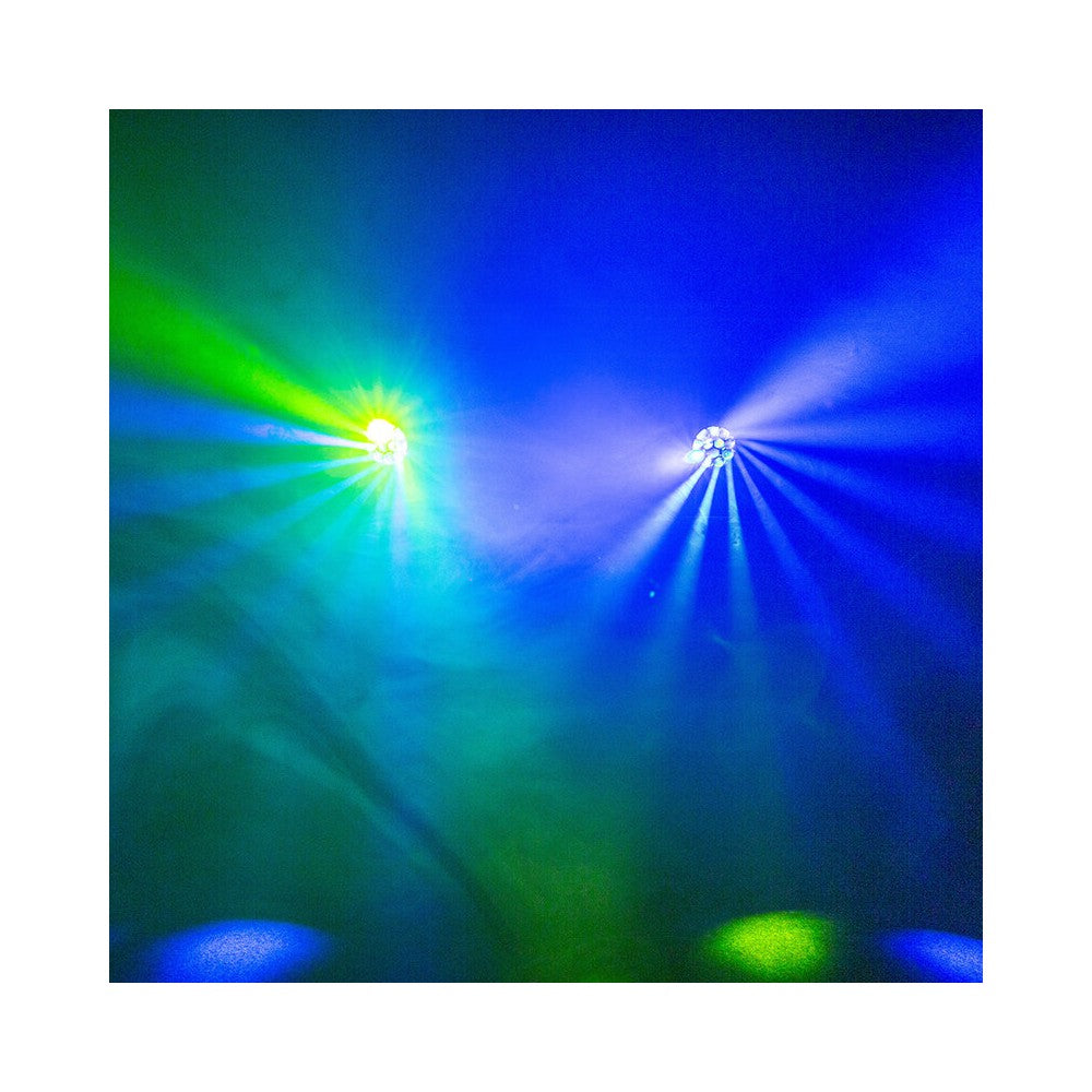 Evolite Pair of 12 x 40 W professional wash moving heads with zoom and Bee rotary effect, delivered in a transport flight case