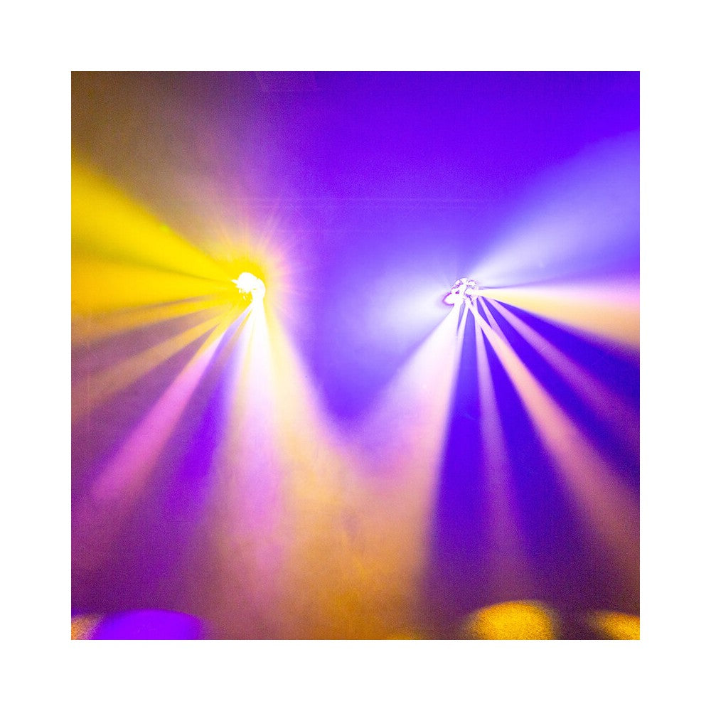 Evolite Pair of 12 x 40 W professional wash moving heads with zoom and Bee rotary effect, delivered in a transport flight case