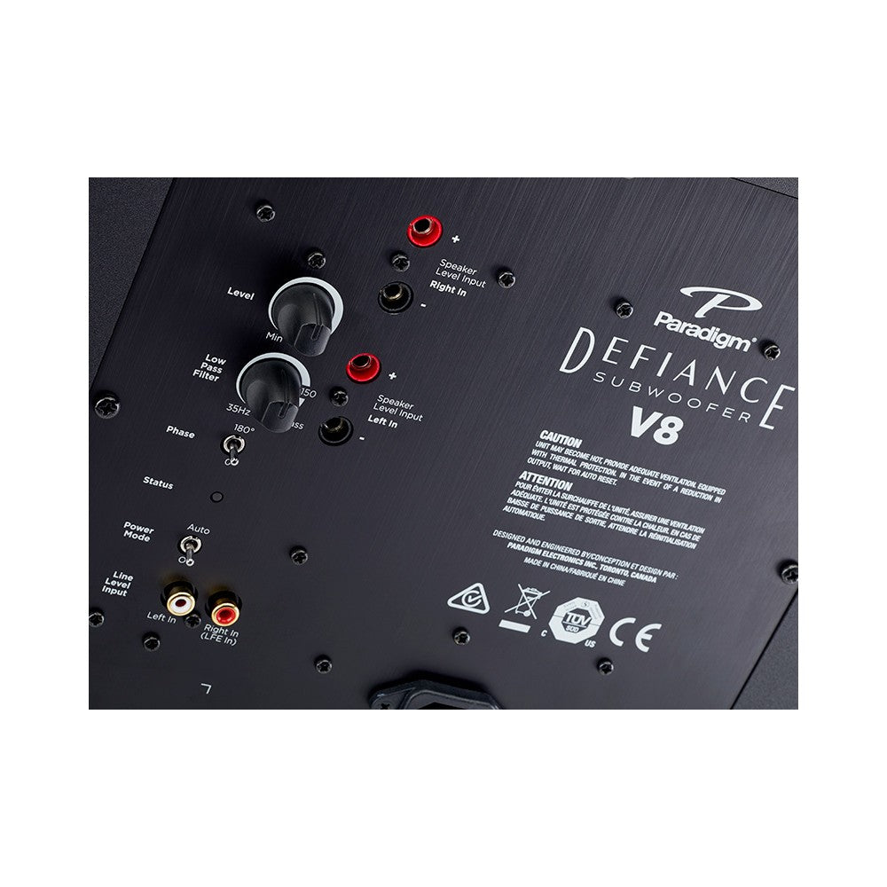 SUBWOOFER ACTIVO PARADIGM DEFIANCE V8 NEGRO