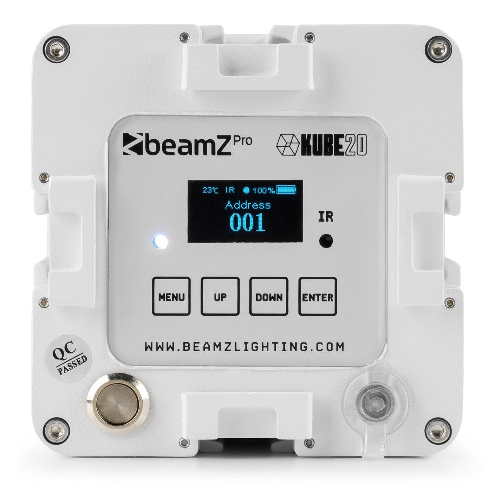 BEAMZ KUBE20BK UPLIGHT A BATTERIA DA ESTERNO BIANCO