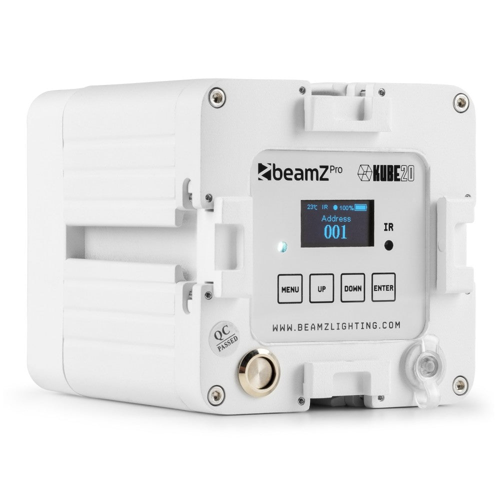 BEAMZ KUBE20BK UPLIGHT A BATTERIA DA ESTERNO BIANCO
