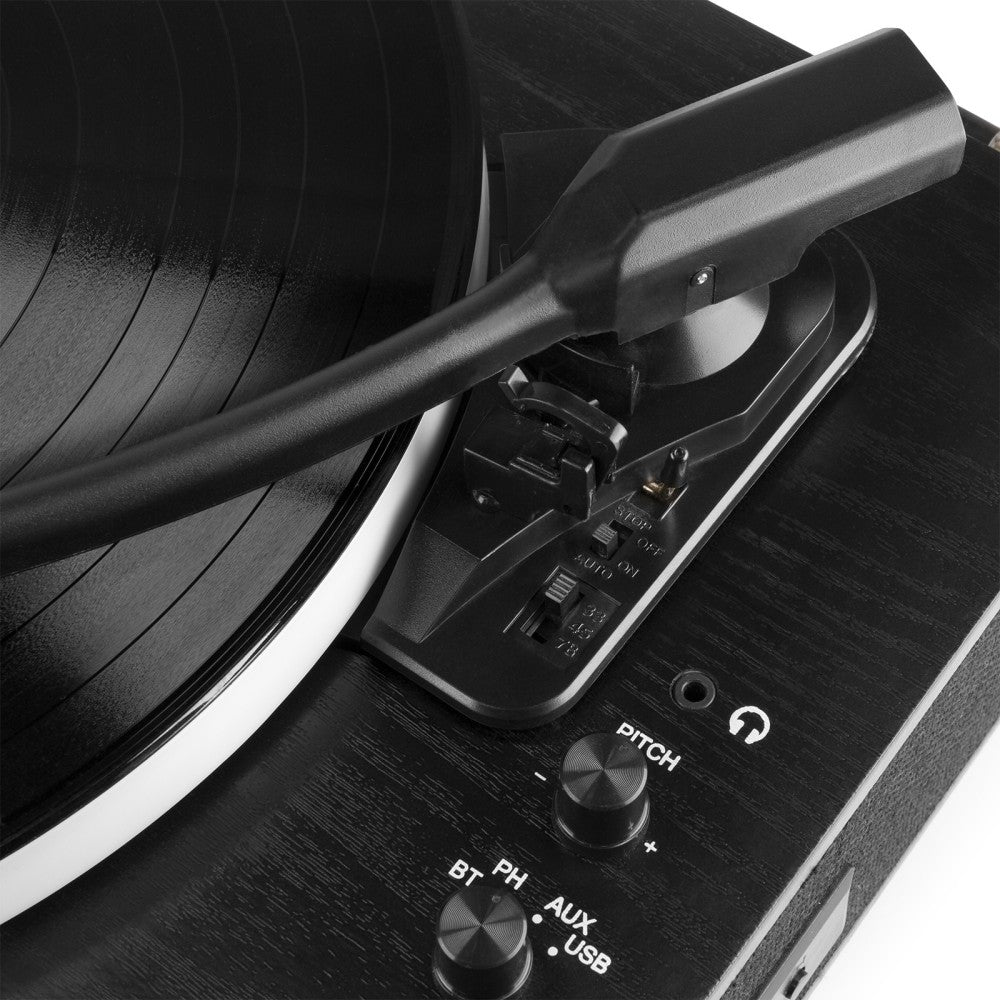 FENTON RP162LED TURNTABLE WITH BT INPUT/OUTPUT BLACK