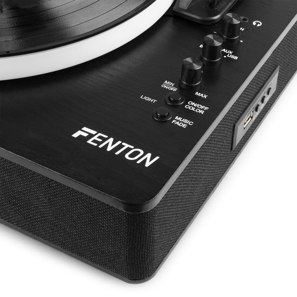 FENTON RP162LED TURNTABLE WITH BT INPUT/OUTPUT BLACK