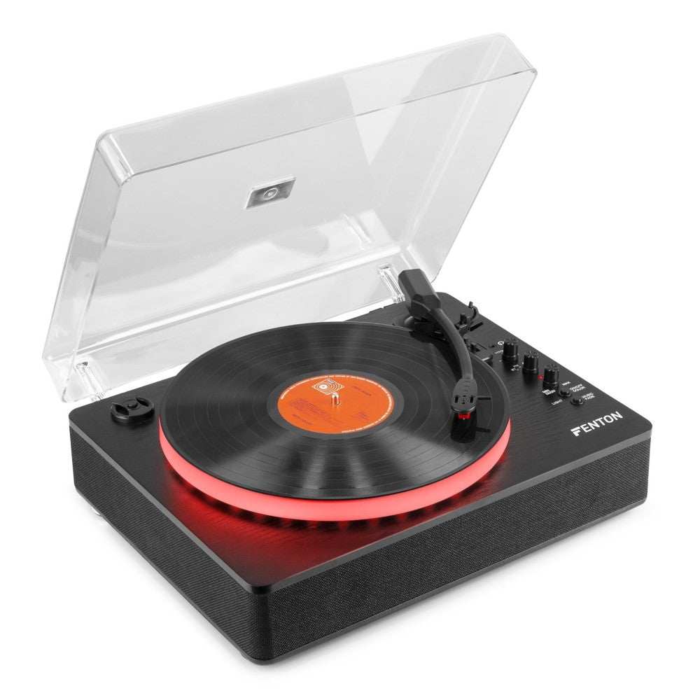 FENTON RP162LED TURNTABLE WITH BT INPUT/OUTPUT BLACK