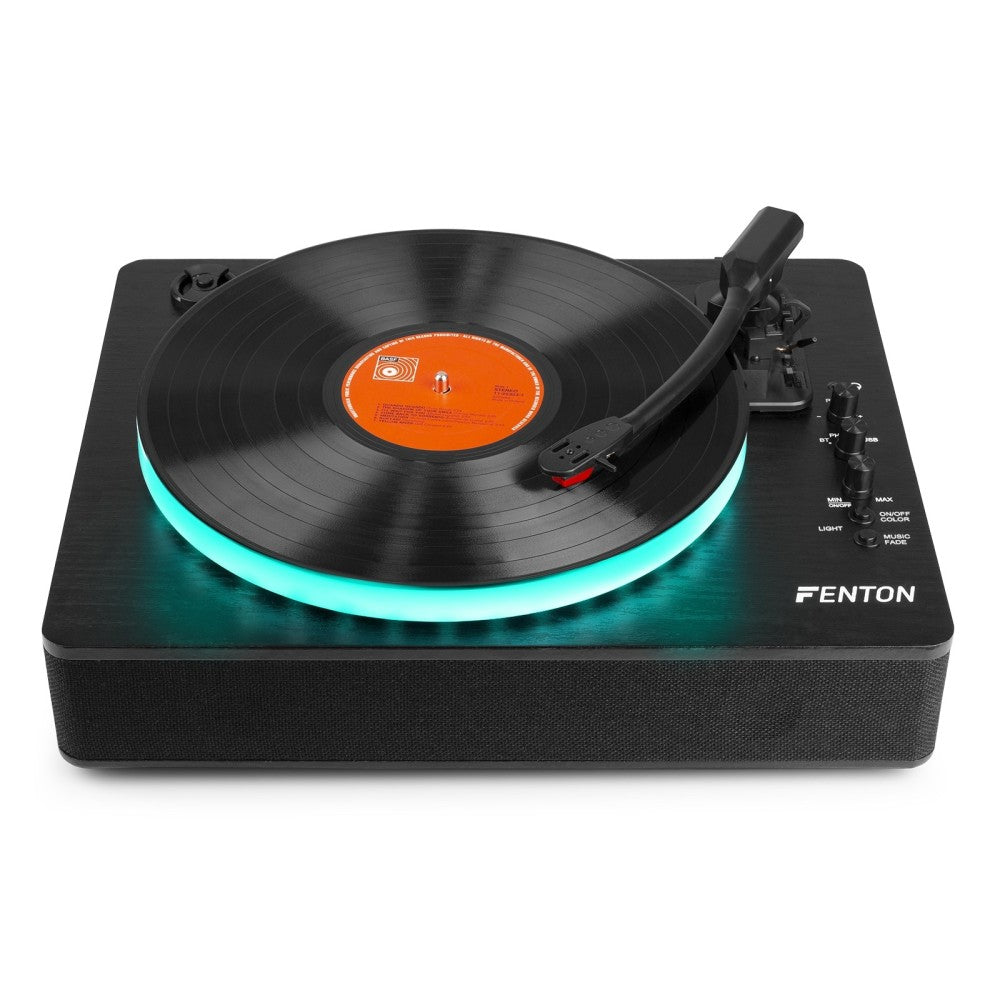 FENTON RP162LED TURNTABLE WITH BT INPUT/OUTPUT BLACK