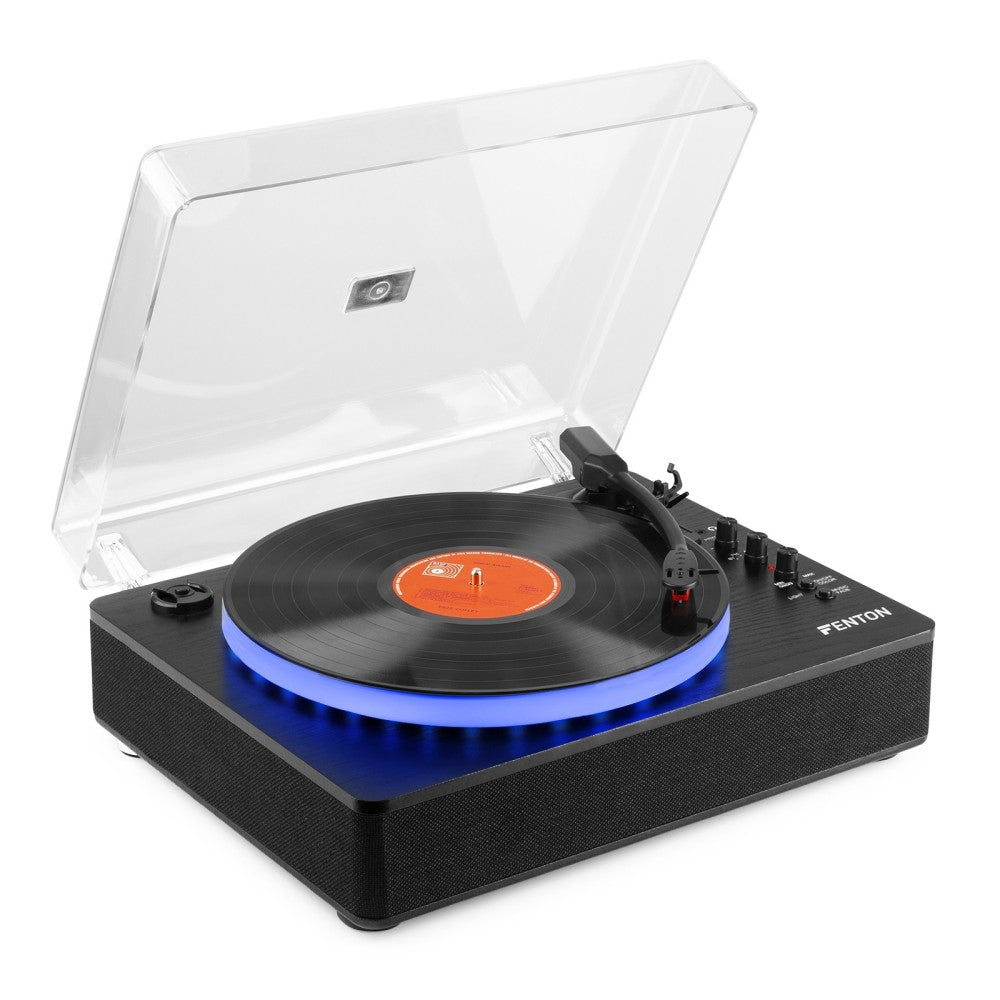 FENTON RP162LED TURNTABLE WITH BT INPUT/OUTPUT BLACK