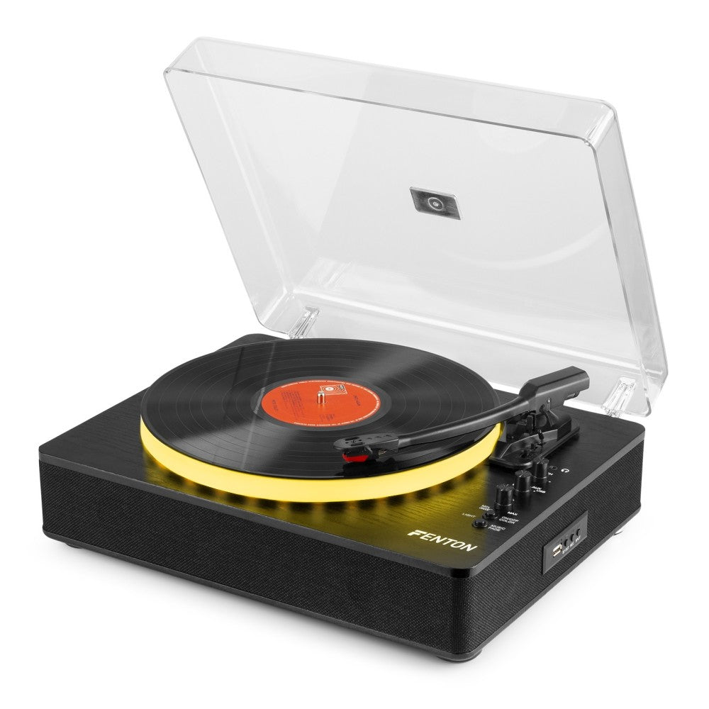 FENTON RP162LED TURNTABLE WITH BT INPUT/OUTPUT BLACK