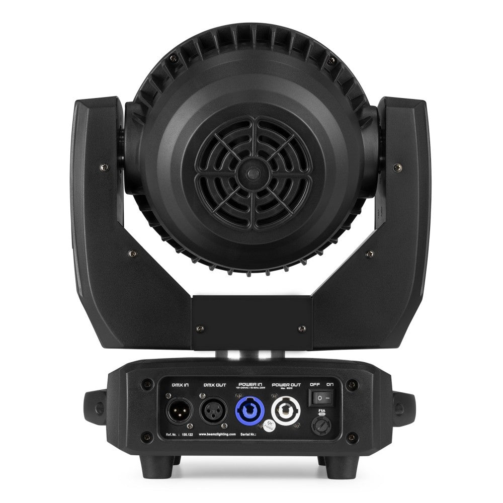 BEAMZ MHL1912 PAIR OF WASH MOVING HEADS WITH ZOOM AND FLIGHT CASE
