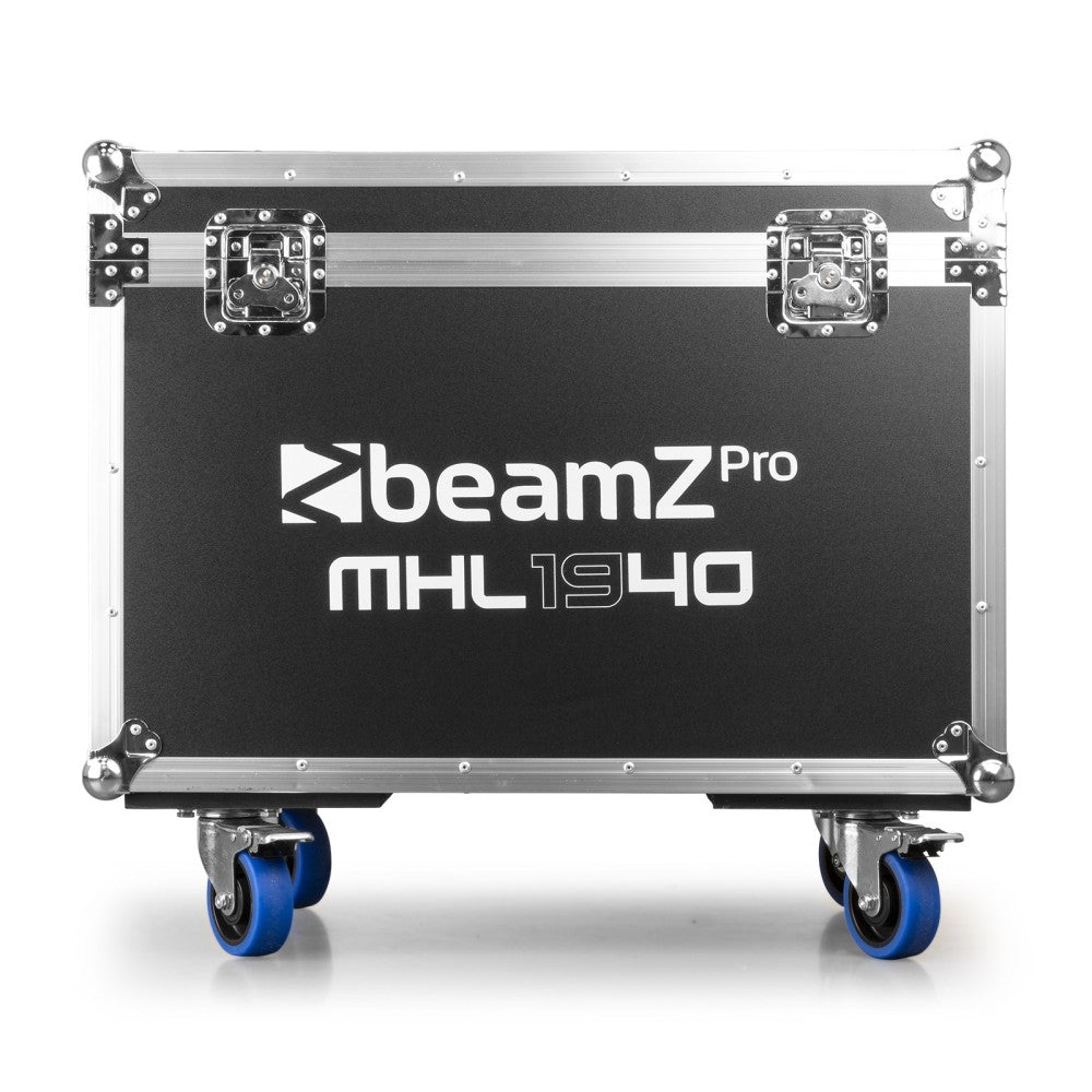 BEAMZ MHL1940 PAR DE CABEZALES MÓVILES 19X40W CON ANILLO, ZOOM Y FLIGHTCASE
