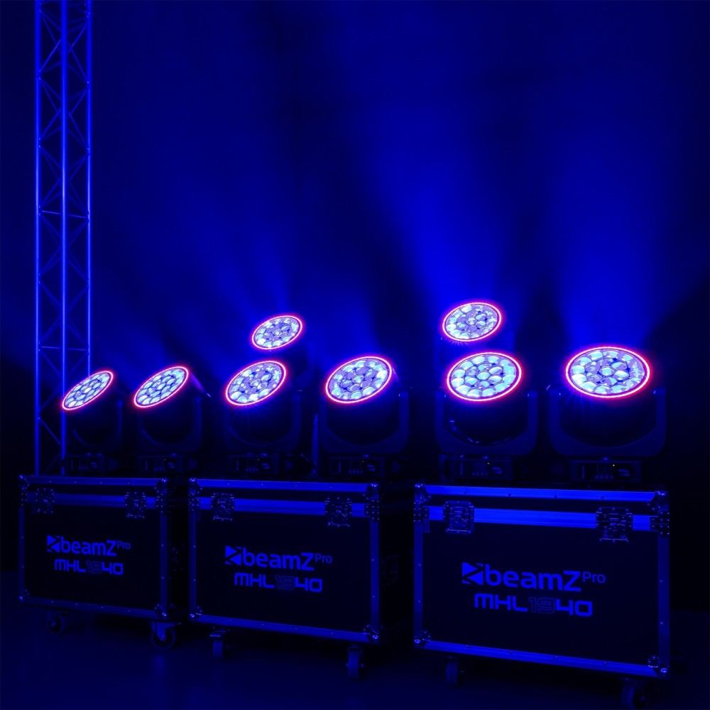 BEAMZ MHL1940 MOVING HEAD WITH 19X 40W LEDS, RING AND ZOOM