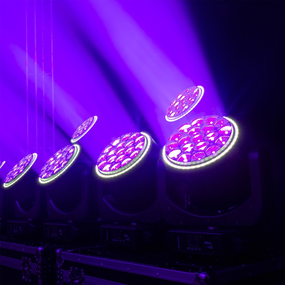 BEAMZ MHL1940 MOVING HEAD WITH 19X 40W LEDS, RING AND ZOOM